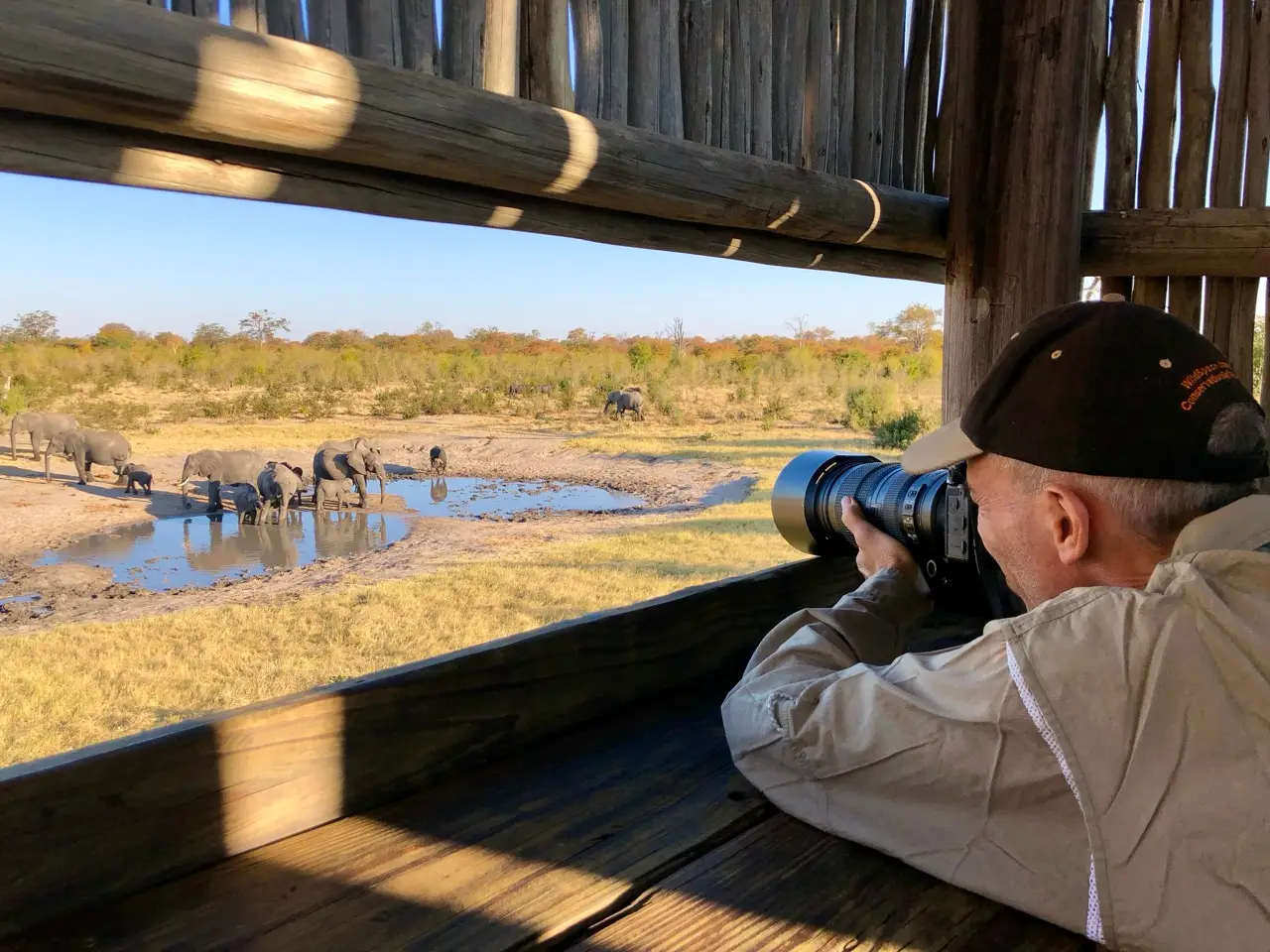 Mark in photo hide in Botswana